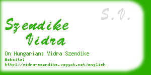 szendike vidra business card